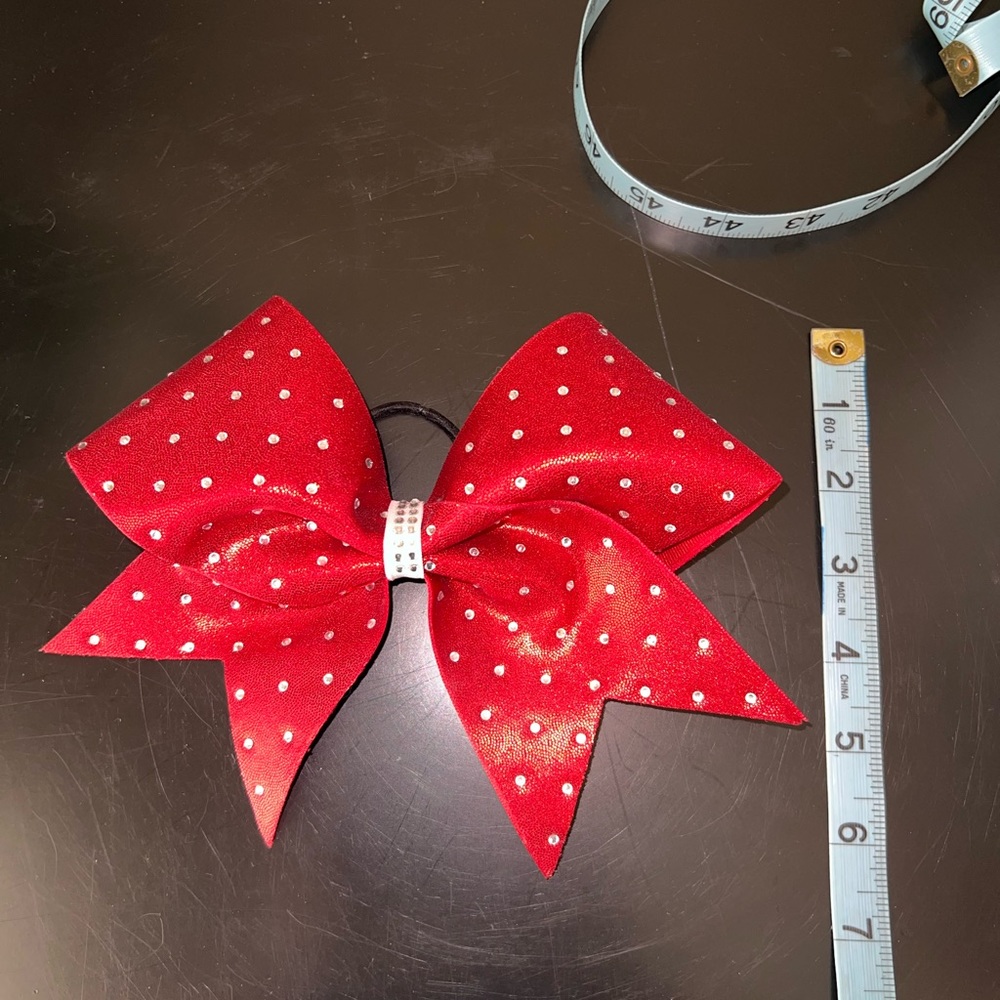 Red Cheer Bow with bling - Picture 5 of 5